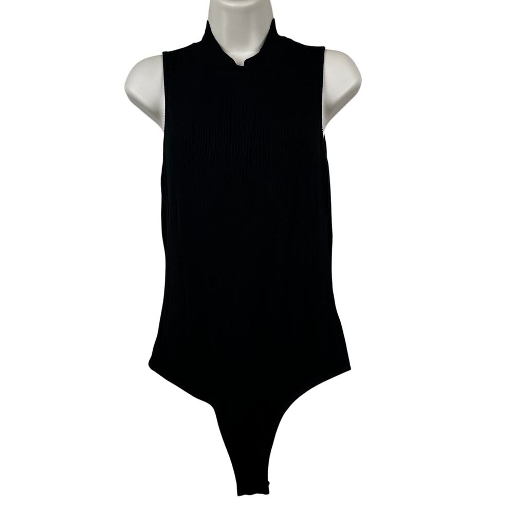 21 Saints Black Bodysuit Ribbed Tank Top Shirt Sleeveless Women's Large